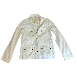 Michael Kors Womens Denim Jacket in White Size-Small Preowned Condition EUC